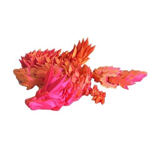 LOVIVER 3D-Gedruckter Drache mit beweglichen Gelenken, 45,7 cm, lebensechter, realistischer, Flexibler beweglicher Drache für Geburtstagsgeschenke, Teenager, Rot von LOVIVER