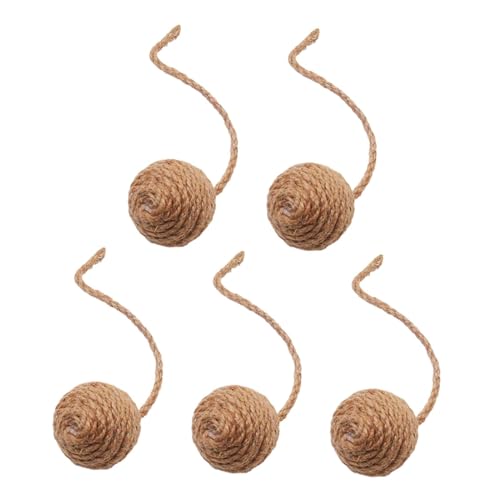 LOVIVER 5-teiliges Katzenspielzeug, Sisalball, interaktives Katzenspielzeug für kleine und mittelgroße Katzen, und verschleißfeste Katzen-Hanfseilbälle, 4.5 cm Gelb LOVIVER 5-teiliges Katzenspielzeug, Sisalball, interaktives Katzenspielzeug für kleine und mittelgroße Katzen, und verschleißfeste Katzen-Hanfseilbälle, 4.5 cm Gelb von LOVIVER