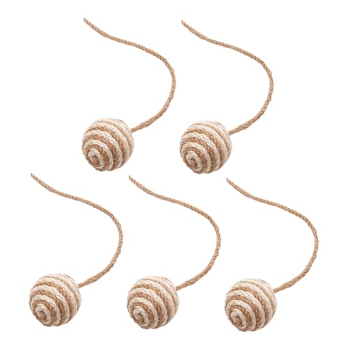 LOVIVER 5-teiliges Katzenspielzeug, Sisalball, interaktives Katzenspielzeug für kleine und mittelgroße Katzen, und verschleißfeste Katzen-Hanfseilbälle, 4.5 cm Weißbraun LOVIVER 5-teiliges Katzenspielzeug, Sisalball, interaktives Katzenspielzeug für kleine und mittelgroße Katzen, und verschleißfeste Katzen-Hanfseilbälle, 4.5 cm Weißbraun von LOVIVER