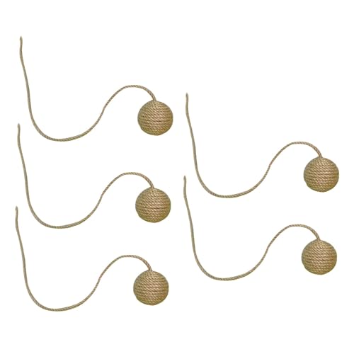 LOVIVER 5-teiliges Katzenspielzeug, Sisalball, interaktives Katzenspielzeug für kleine und mittelgroße Katzen, und verschleißfeste Katzen-Hanfseilbälle, 5.5 cm Gelb LOVIVER 5-teiliges Katzenspielzeug, Sisalball, interaktives Katzenspielzeug für kleine und mittelgroße Katzen, und verschleißfeste Katzen-Hanfseilbälle, 5.5 cm Gelb von LOVIVER