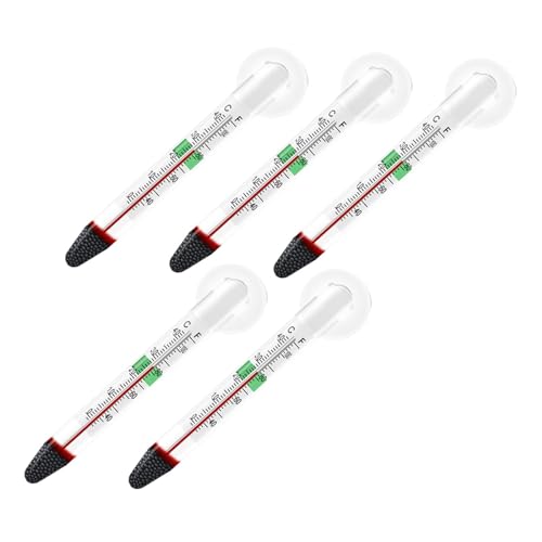 LOVIVER 5-teiliges schwimmendes Thermometer, Tauchthermometer, hängendes Design, Fahrenheit- und Celsius-Skala, Aquarium-Thermometer von LOVIVER