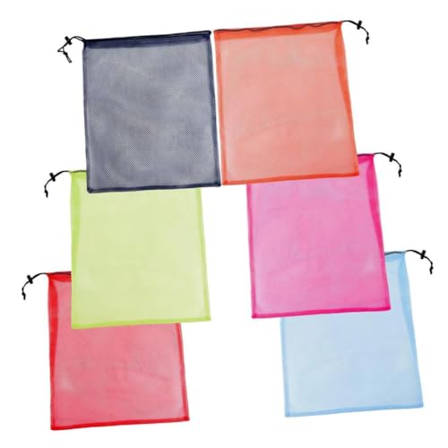 LOVIVER 6 Stück Tauchtaschen, Netztaschen, Sporttasche, Kordelzugbeutel, Muscheltaschen zum Sammeln von Spielzeugen, Gemischte Farbe zufällig von LOVIVER