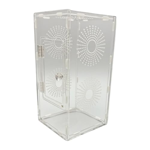 LOVIVER Acryl-Ausstellungsgehäuse für kleine Reptilien, 360°-Durchsichtiges Zubehör, Robuste, multifunktionale 6x6x12 Zoll Zuchtbox von LOVIVER