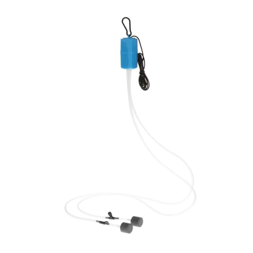 LOVIVER Aquarium-Luftpumpe, doppelter Auslass, leungsstarke, kleine, hocheffiziente USB-Sauerstoffpumpe, Sauerstoffpumpe, Blau von LOVIVER