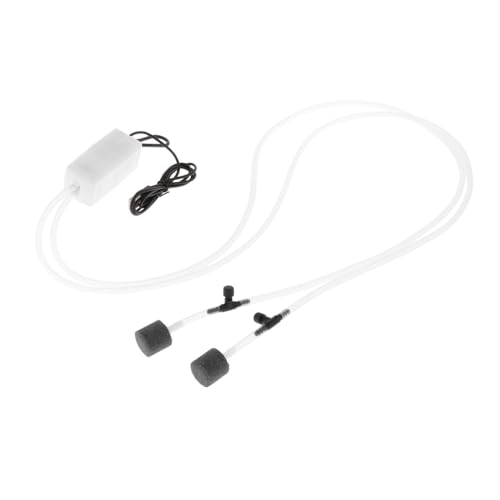LOVIVER Aquarium-Luftpumpe, doppelter Auslass, leungsstarke, kleine, hocheffiziente USB-Sauerstoffpumpe, Sauerstoffpumpe, Weiß von LOVIVER
