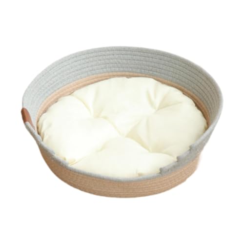 LOVIVER Aus Baumwollseil gewebtes Katzenbett, Korb, Haustierzubehör mit Kissen, kratzfestes Haustierbett, Haustierhaus zum Krallenschleifen, M LOVIVER Aus Baumwollseil gewebtes Katzenbett, Korb, Haustierzubehör mit Kissen, kratzfestes Haustierbett, Haustierhaus zum Krallenschleifen, M von LOVIVER