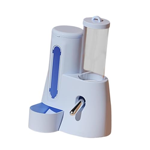 LOVIVER Automatischer Hamster -Feeder -Lebensmittelspender mit Wasserflasche Nicht -Slip -Lebensmittelbehälter für kleine Tiere Chinchillas Hedgehog, Blau, 125 Ml von LOVIVER