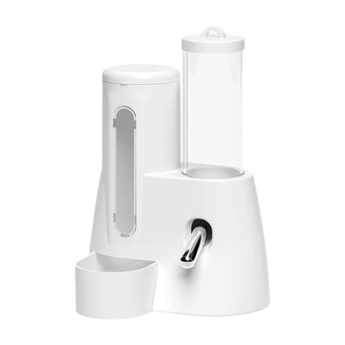 LOVIVER Automatischer Hamster -Feeder -Lebensmittelspender mit Wasserflasche Nicht -Slip -Lebensmittelbehälter für kleine Tiere Chinchillas Hedgehog, Weiß, 125 Ml von LOVIVER