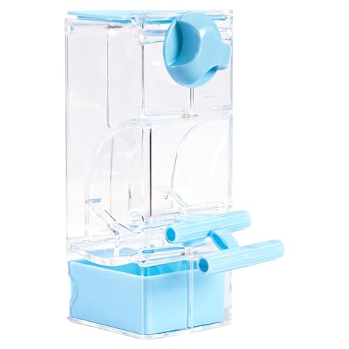 LOVIVER Automatischer Vogelfutterdrossel -Sachposten behandelt Samenbehälter, robuste, transparente Papageien -Feeder -Vogelkäfig -Feeder für Blockgien Vögel, Blau von LOVIVER
