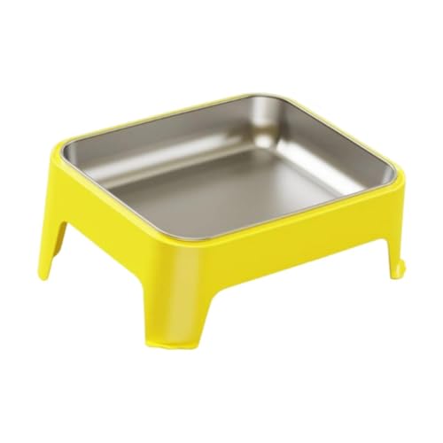 LOVIVER Erhöhter Hundenapf, Futternapf für Haustiere, erhöhter Hundenapf, 15° geneigt, für Kätzchen und Katzen, Gelb von LOVIVER