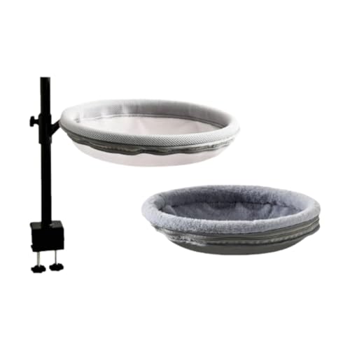 LOVIVER Erhöhtes Katzenbett auf dem Schreibtisch, Katzenhängematte für den Schreibtisch, Moderne Katzen-Schreibtischstange für den Innenbereich mit 2 von LOVIVER