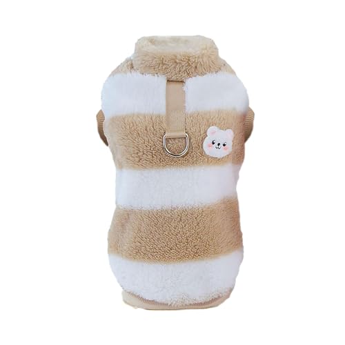 LOVIVER Fleece-Hundemantel mit D-Ringen für kleine und mittelgroße Hunde, Winterjacke für kaltes Wetter, Hunde-Sweatshirt zum Spazierengehen, braun XL von LOVIVER
