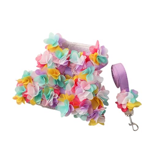 LOVIVER Florales Hundegeschirr-Leinen-Set, Haustier-Katzengeschirr, Welpenkleidung, weiches Mädchen-Welpengeschirr, Hundeweste, Geschirr für Haustiere, kleine, S LOVIVER Florales Hundegeschirr-Leinen-Set, Haustier-Katzengeschirr, Welpenkleidung, weiches Mädchen-Welpengeschirr, Hundeweste, Geschirr für Haustiere, kleine, S von LOVIVER