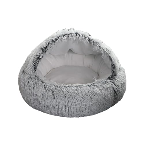 LOVIVER Halbgeschlossenes Haustier-Katzennest, wasserdichter Boden, langes Plüsch-Schlafhaustierbett, waschbares Haustierhöhlenbett, Hundekatzenbett für, LOVIVER Halbgeschlossenes Haustier-Katzennest, wasserdichter Boden, langes Plüsch-Schlafhaustierbett, waschbares Haustierhöhlenbett, Hundekatzenbett für, von LOVIVER