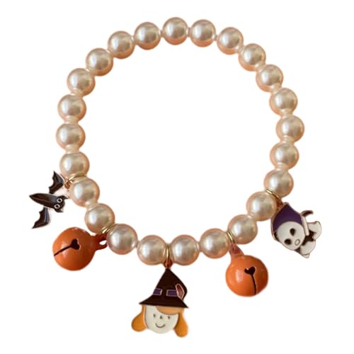 LOVIVER Halloween-Halsband für Haustiere, kleines Hundehalsband mit Anhänger, süßes Kätzchenhalsband, Haustier-Halskette für Outdoor-Katzen, Style B, Xs von LOVIVER