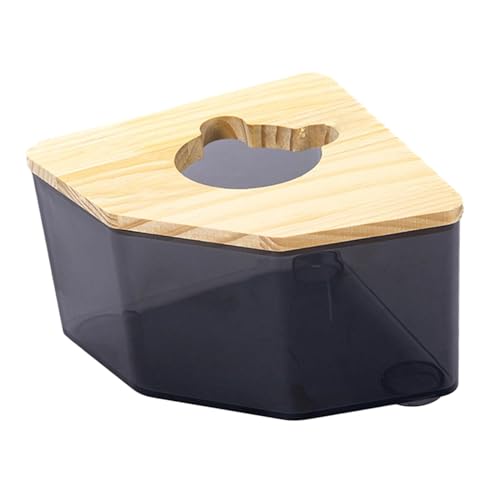 LOVIVER Hamster-Badewanne, Toilette, Badewanne, Haustier-Badezimmer, Lebensraum-Dekoration, 20,2 x 9,4 x 14 cm, Abnehmbarer Grabsandbehälter, Haustierbecken, grau von LOVIVER