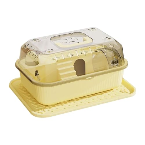 LOVIVER Hamster House Hamster Case Case Lüftung Spiel und Ruhe Hamster Reiseträger kleine Tiere ausgehändigtes Gehäuse für Rennmäuse, Orange von LOVIVER