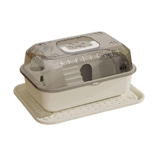 LOVIVER Hamster House Hamster Case Case Lüftung Spiel und Ruhe Hamster Reiseträger kleine Tiere ausgehändigtes Gehäuse für Rennmäuse, Weiß von LOVIVER