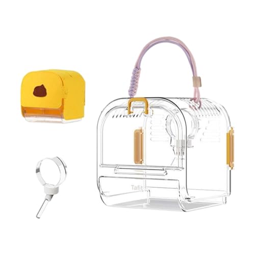 LOVIVER Hamsterträger Käfig Hamster Reiseträger transparentes kleines Tier Carry Hülle Chinchilla Käfig für Eichhörnchen -Frettchen Mäuse, Gelb von LOVIVER