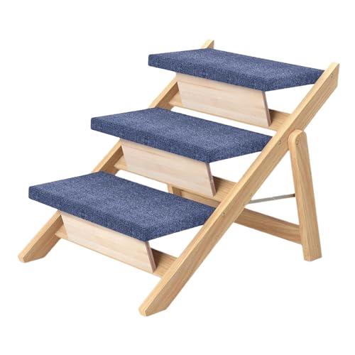 LOVIVER Haustiertreppe aus Holz, tragbare Hundeleiter, mit Teppichboden ausgelegt, verstellbare Neigung für alle Hunde und Katzen, stabil, leicht zu, 3 Schritte LOVIVER Haustiertreppe aus Holz, tragbare Hundeleiter, mit Teppichboden ausgelegt, verstellbare Neigung für alle Hunde und Katzen, stabil, leicht zu, 3 Schritte von LOVIVER