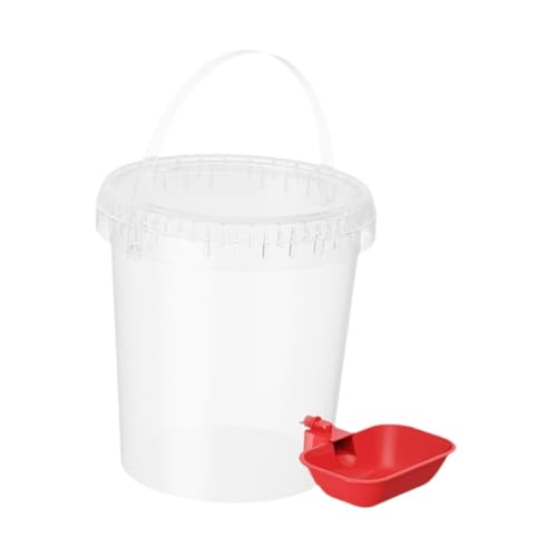 LOVIVER Haustierwasserspender, Haustierwasserer mit Schüssel, Hunde Autowasserfutterautomat, Autowassereimer für Entenkaninchenpaube Welpe, 8l von LOVIVER