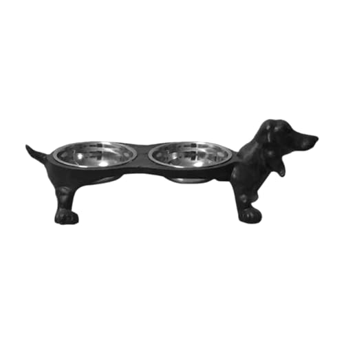 LOVIVER Hochgezogene Hundeschalen mit Ständer Pet Feeder rostfeste vielseitig für Katzen und Hunde abnehmbare Edelstahl -Fütterungstation, Hundeform von LOVIVER