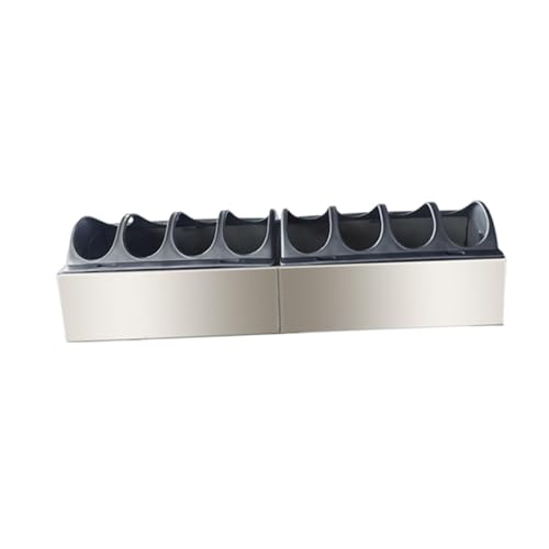 LOVIVER Hühnerfutterautomat, Geflügelfutterautomat, Edelstahl, Abnehmbarer Deckel, Hühnerfutternapf-Spender für Tauben, Enten, Gänse, Küken, 40x11x7cm von LOVIVER
