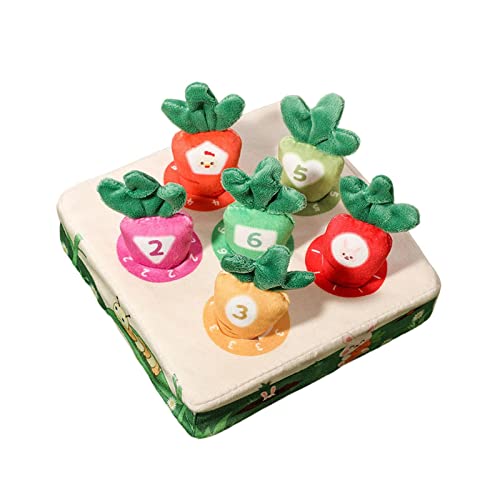LOVIVER Hunde-Karotten-Plüschtier, Interaktives Puzzle-Molaren-Spielzeug für Haustiere, das Karotten zieht, Spielzeug, 6 Löcher LOVIVER Hunde-Karotten-Plüschtier, Interaktives Puzzle-Molaren-Spielzeug für Haustiere, das Karotten zieht, Spielzeug, 6 Löcher von LOVIVER