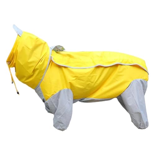 LOVIVER Hunde-Regenmantel mit Kapuze, wasserdichte Haustierkleidung, Leichter Ganzkörper-Regenponcho, winddichter Regenponcho für mittelgroße und große Hunde, 16 von LOVIVER