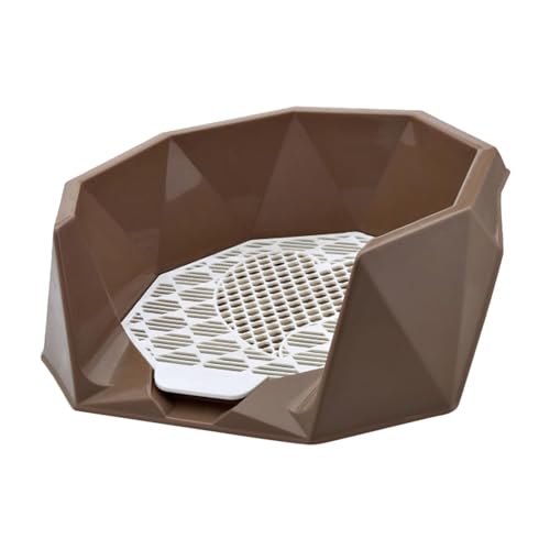LOVIVER Hundetoilette, Töpfchentrainer, Ecke für drinnen und draußen, einzigartige Rautenstruktur für kleine und mittelgroße Hunde, großes Toilettenbecken, Kaffee LOVIVER Hundetoilette, Töpfchentrainer, Ecke für drinnen und draußen, einzigartige Rautenstruktur für kleine und mittelgroße Hunde, großes Toilettenbecken, Kaffee von LOVIVER