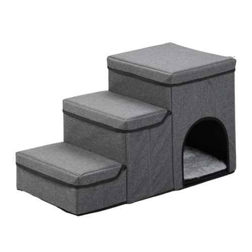 LOVIVER Hundetreppe, Hundetreppe, Kätzchennest, zusammenklappbar, zusammenklappbare Haustiertreppe, Autorampe für Hochbett, Welpen, kleine, mittelgroße Hunde, LOVIVER Hundetreppe, Hundetreppe, Kätzchennest, zusammenklappbar, zusammenklappbare Haustiertreppe, Autorampe für Hochbett, Welpen, kleine, mittelgroße Hunde, von LOVIVER