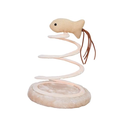 LOVIVER Interaktives Katzenspielzeug Leinen Tier Spirale Spielzeug Spiel mit Spirale Frühling Lustige Plüsch Katze Kratzen, Fisch von LOVIVER