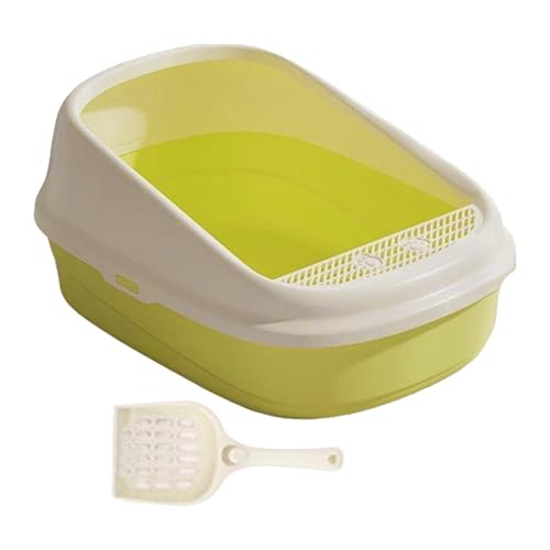LOVIVER Kätzchentoilette, Haustiertoilette, Bettpfanne, Katzenstreubehälter, tragbar, mit hoher, seitlich offener Box für kleine und große Katzen, L Green LOVIVER Kätzchentoilette, Haustiertoilette, Bettpfanne, Katzenstreubehälter, tragbar, mit hoher, seitlich offener Box für kleine und große Katzen, L Green von LOVIVER