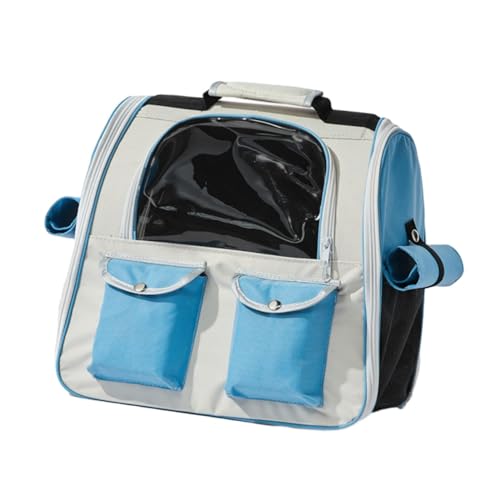 LOVIVER Katzen-Rucksack, Haustier-Reiserucksack mit atmungsaktivem Netz, tragbarer Katzen-Hunde-Rucksack, Tasche, Hunde-Katzen-Tragetasche für Outdoor, Blau von LOVIVER