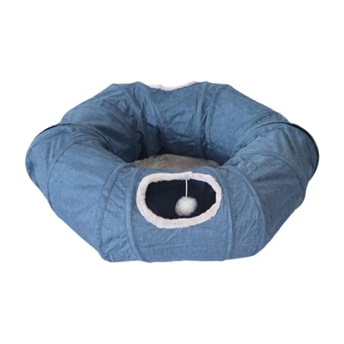 LOVIVER Katzen-Spieltunnel, Spieltunnel, waschbar, Spielplatz, faltbar, Katzenhaus, Haustiermatte zum Ausruhen, Verfolgen, Suchen, Blau LOVIVER Katzen-Spieltunnel, Spieltunnel, waschbar, Spielplatz, faltbar, Katzenhaus, Haustiermatte zum Ausruhen, Verfolgen, Suchen, Blau von LOVIVER
