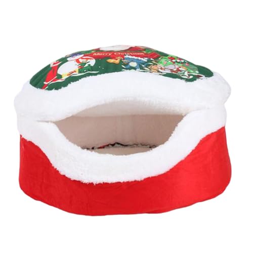 LOVIVER Katzenbett, Weihnachts-Katzenhaus, halbgeschlossen, Höhlenbett für Haustiere, gemütliches Weihnachts-Hundebett, Katzennest für Kätzchen, kleine Hunde, GrÜn LOVIVER Katzenbett, Weihnachts-Katzenhaus, halbgeschlossen, Höhlenbett für Haustiere, gemütliches Weihnachts-Hundebett, Katzennest für Kätzchen, kleine Hunde, GrÜn von LOVIVER