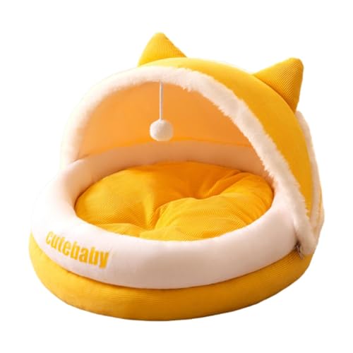 LOVIVER Katzenbett für Hauskatzen, halbgeschlossenes Katzennest, beruhigendes, weiches Plüsch-Wintermöbel, Haustierbett, Katzenhaus für Kätzchen, Katzen und, Yellow M LOVIVER Katzenbett für Hauskatzen, halbgeschlossenes Katzennest, beruhigendes, weiches Plüsch-Wintermöbel, Haustierbett, Katzenhaus für Kätzchen, Katzen und, Yellow M von LOVIVER