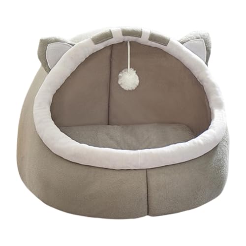LOVIVER Katzenbett für den Innenbereich, Höhle, Haustier-Plüschzelt, halbgeschlossen, bequem mit Spielball, Haustier-, Haustier- für kleine, L LOVIVER Katzenbett für den Innenbereich, Höhle, Haustier-Plüschzelt, halbgeschlossen, bequem mit Spielball, Haustier-, Haustier- für kleine, L von LOVIVER