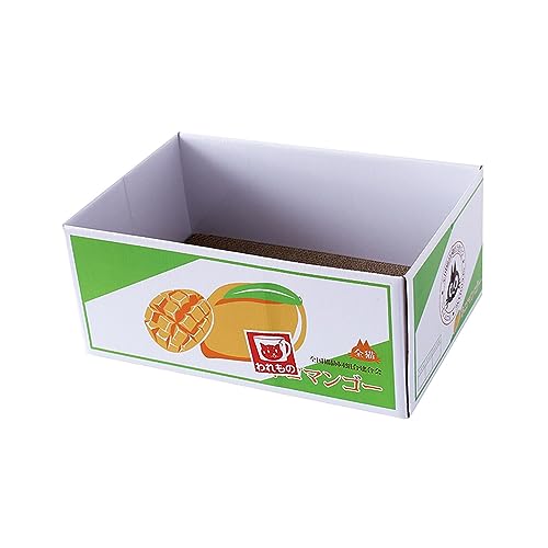 LOVIVER Katzenkratzbox aus Pappe, Katzenminzen-Box, Bett, groß, breit, interaktives Spielzeug, Katzenkratzbox, Kratzunterlage für Kitty Grind Claws, Mango-Box von LOVIVER