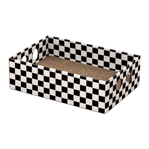 LOVIVER Katzenkratzbox aus Pappe, Liegebox zum Kratzen, Spielen, Katzenkratzbrett, Katzenkratzpad für kleine, mittelgroße Katzen und Kätzchen, Schwarz und weiß LOVIVER Katzenkratzbox aus Pappe, Liegebox zum Kratzen, Spielen, Katzenkratzbrett, Katzenkratzpad für kleine, mittelgroße Katzen und Kätzchen, Schwarz und weiß von LOVIVER