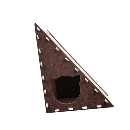 LOVIVER Katzenkratzer Kätzchen Spielzeug, vertikales Schleifklauenschutz, Möbelschutz Filzkatze Kratzpolster Versteck für Innenkatzen, Braun Und Weiß von LOVIVER