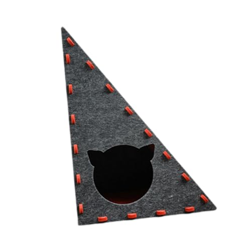 LOVIVER Katzenkratzer Kätzchen Spielzeug, vertikales Schleifklauenschutz, Möbelschutz Filzkatze Kratzpolster Versteck für Innenkatzen, Rot Und Grau von LOVIVER