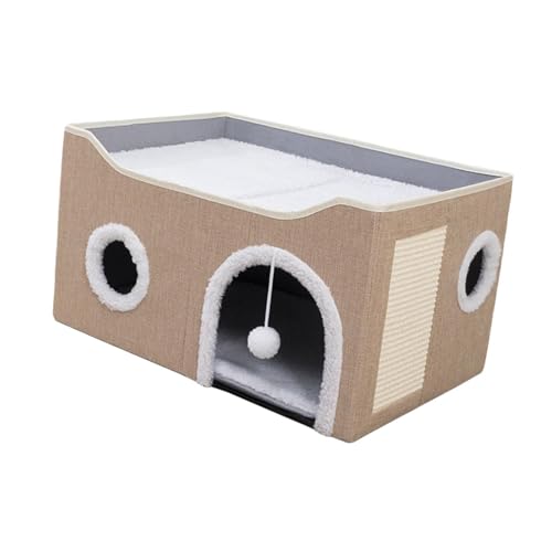LOVIVER Katzennest-Zelt, Katzenbett, vielseitiges Doppellagiges Dekor, Katzenversteck, Katzenhöhle, Bett für große Kätzchen, Haustiere, Kätzchen, Tiere, Khaki LOVIVER Katzennest-Zelt, Katzenbett, vielseitiges Doppellagiges Dekor, Katzenversteck, Katzenhöhle, Bett für große Kätzchen, Haustiere, Kätzchen, Tiere, Khaki von LOVIVER