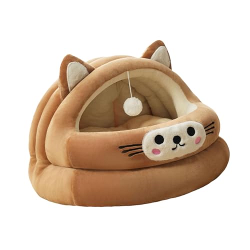 LOVIVER Katzennest mit Cartoon-Motiv, süßes Katzenbett, universell einsetzbar, mit Spielball, weiches, warmes Katzenhaus, Haustierhaus für Kätzchen, Brown M LOVIVER Katzennest mit Cartoon-Motiv, süßes Katzenbett, universell einsetzbar, mit Spielball, weiches, warmes Katzenhaus, Haustierhaus für Kätzchen, Brown M von LOVIVER