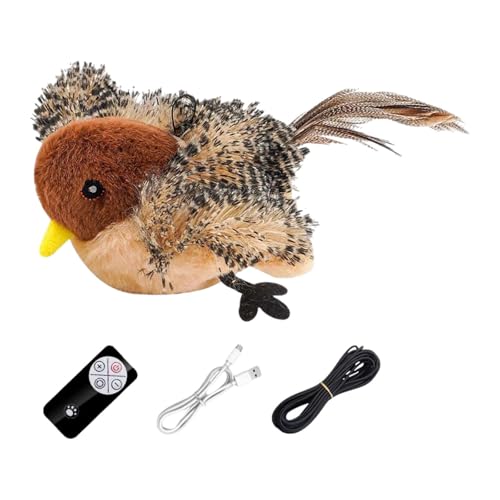 LOVIVER Katzenspielzeug, es Flattervogel-Training, Flatterflügel, Indoor-Spiel, lebhaftes Zwitschern, für den Innenbereich, für kleine und LOVIVER Katzenspielzeug, es Flattervogel-Training, Flatterflügel, Indoor-Spiel, lebhaftes Zwitschern, für den Innenbereich, für kleine und von LOVIVER