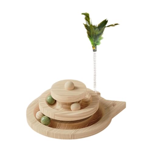 LOVIVER Katzenspielzeug aus Holz mit zweilagigem Ball und Ball für Indoor-Katzen, Trainingsspiel, lustiges Krallenschärfer-Spielzeug, LOVIVER Katzenspielzeug aus Holz mit zweilagigem Ball und Ball für Indoor-Katzen, Trainingsspiel, lustiges Krallenschärfer-Spielzeug, von LOVIVER