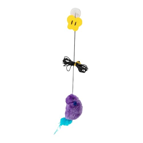 LOVIVER Katzenspielzeug mit hängender Maus und Sound, Plüschmäuse, Türrahmen, Plüsch, selbstspielendes Katzenspielzeug, interaktives Spielzeug für spielende, violett von LOVIVER
