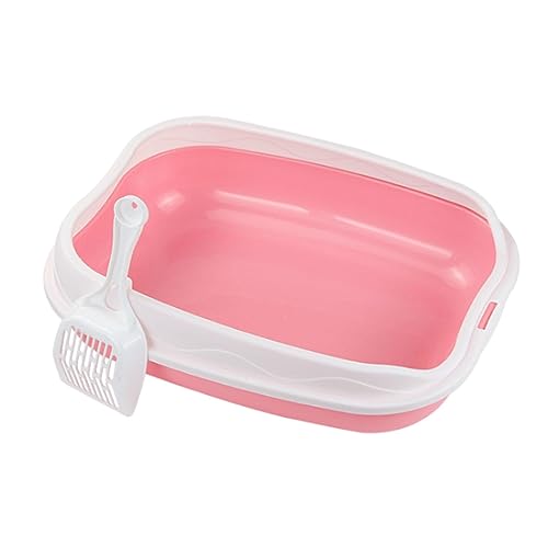 LOVIVER Katzentoilette, Haustiertoilette, Katzenbedarf, spritzwassergeschützt, für alle Arten von Katzenstreu, Katzensandkasten, Tiefe Katzentoilette, offene, ROSA LOVIVER Katzentoilette, Haustiertoilette, Katzenbedarf, spritzwassergeschützt, für alle Arten von Katzenstreu, Katzensandkasten, Tiefe Katzentoilette, offene, ROSA von LOVIVER