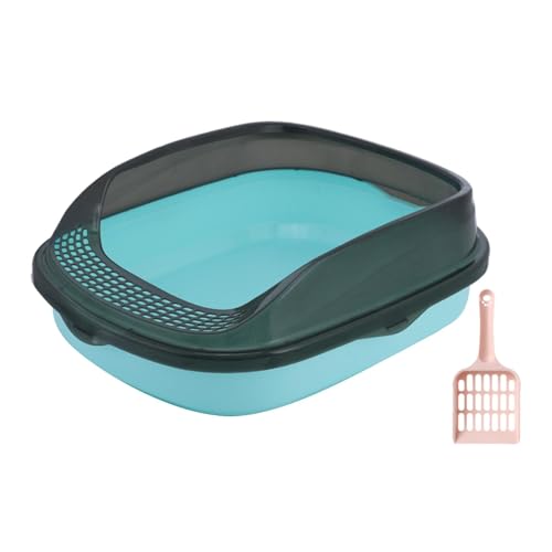 LOVIVER Katzentoilette, Oben offen, Haustiertoilette, Töpfchen, Toilette, Bettpfanne, Katzensandkasten, Kätzchentoilette für mittelgroße und große Katzen, hellblau groß LOVIVER Katzentoilette, Oben offen, Haustiertoilette, Töpfchen, Toilette, Bettpfanne, Katzensandkasten, Kätzchentoilette für mittelgroße und große Katzen, hellblau groß von LOVIVER