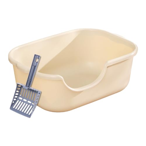 LOVIVER Katzentoilette, Oben offen, Katzentoilette mit hohen Seiten, halbgeschlossene, spritzwassergeschützte Katzentoilette, Sandkasten, Katzentoilette, Khaki LOVIVER Katzentoilette, Oben offen, Katzentoilette mit hohen Seiten, halbgeschlossene, spritzwassergeschützte Katzentoilette, Sandkasten, Katzentoilette, Khaki von LOVIVER